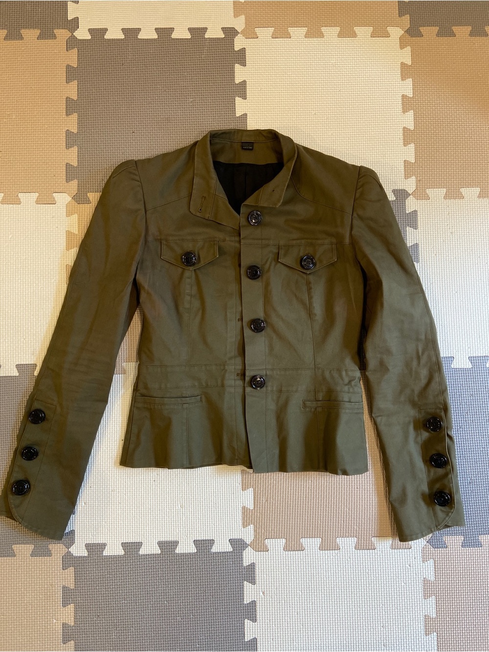 Olive Military-Style Women's Jacket
